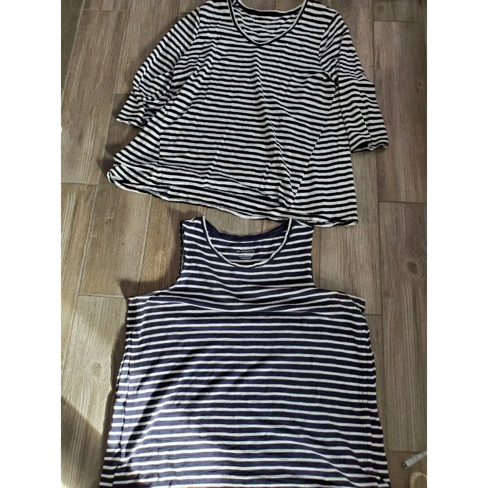 Chico Size 4 Striped Cotton/Modal Blend Tshirt/ Tank Top Bundle - Picture 1 of 3